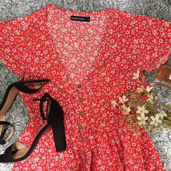 Sundae Muse | Tessa Summer Dress in Red ♥️ |NWOT| - Picture 6 of 9